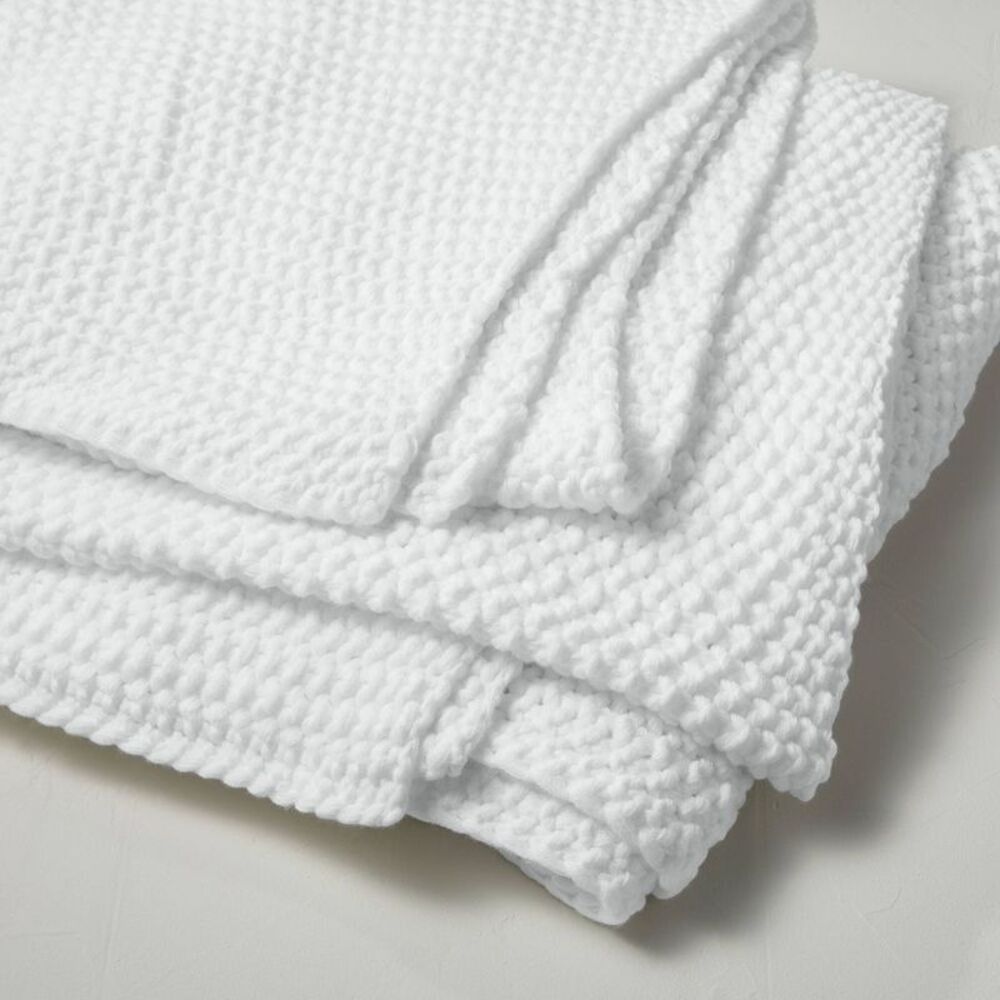 Casaluna - Chunky Knit Throw Bed Blanket 92x108 Midw White - Picture 3 of 4